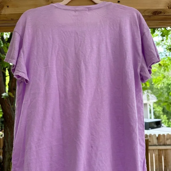Anthropologie NWT T.La Lilac Lavender Flutter Ruffle Short Sleeve Boxy Crop SM - Picture 12 of 16